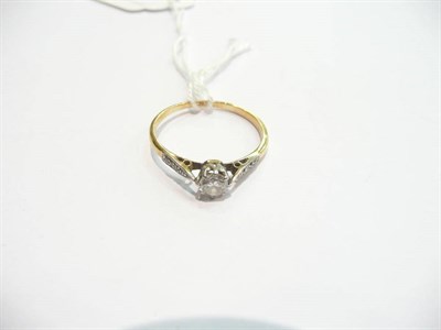 Lot 338 - A diamond solitaire ring stamped "18CT PLAT"