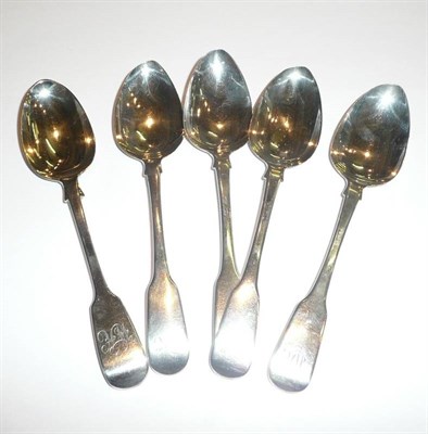 Lot 348 - Five various George III silver spoons, various dates and makers