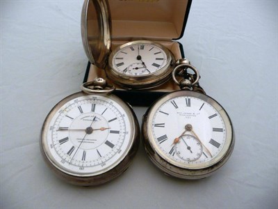 Lot 374 - Three silver pocket watches