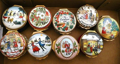 Lot 387 - Nine Halcyon Days enamel Christmas boxes