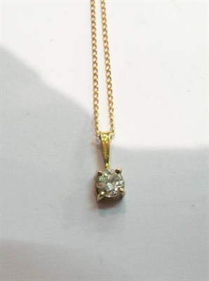 Lot 392 - A diamond solitaire pendant on chain