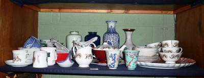 Lot 412 - A Susie Cooper tea set and a quantity of ceramics on a shelf