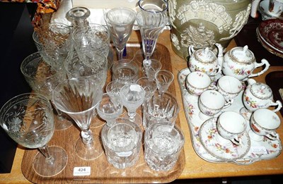 Lot 424 - A Continental Tea service and a tray of drinking glasses