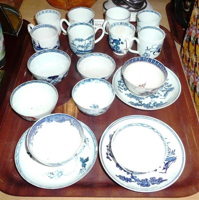 Lot 448 - Tray of 18th century tea bowls, saucers and cups including Worcester (a.f.)