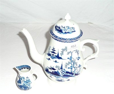 Lot 453 - 18th century pearl ware teapot and a 18th century sparrow beak cream jug