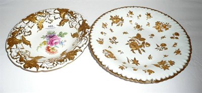 Lot 465 - Two Meissen floral and gilt plates