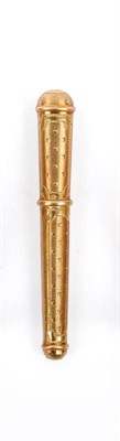 Lot 533 - A French Gold Needle Case, Paris, circa 1790, of tapering cylindrical form, engraved with panels of