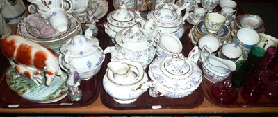 Lot 475 - Three trays of Victorian and later decorative ceramics including plates and tea wares, etc