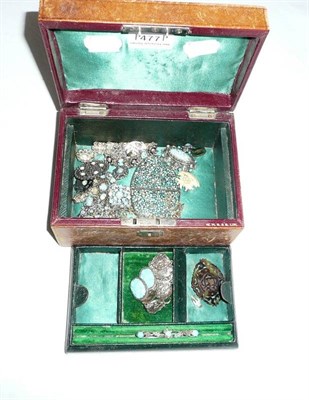 Lot 477 - Box of costume jewellery including silver bracelet, etc