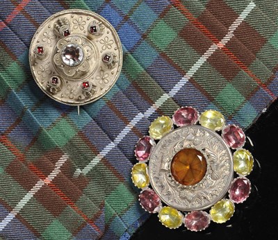 Lot 536 - A Scottish Foil-Back Hardstone Set Brooch, Farquharson, Edinburgh, circa 1900, of circular...