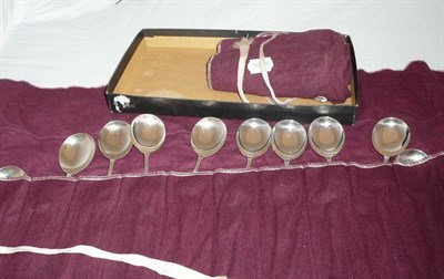 Lot 505 - Twenty one silver fruit spoons