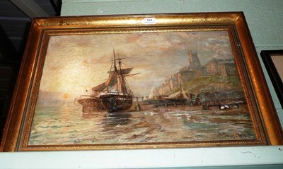 Lot 544 - Oil of a coastal scene by J Syer