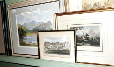 Lot 554 - Two watercolours and two prints