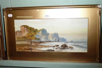 Lot 557 - W H Vernon, pair of framed watercolour seascapes