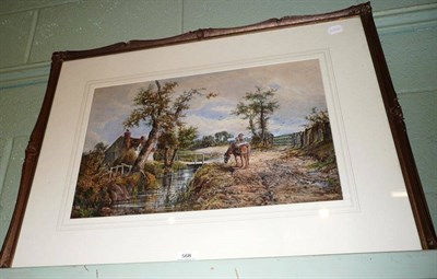 Lot 568 - Late 19th century framed watercolour landscape scene