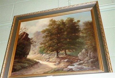 Lot 570 - Framed oil on canvas landscape by J Winfried