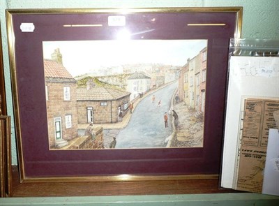 Lot 579 - Joseph Baker Fountain, watercolour, Briggate Knaresborough, and five unframed drawings in bag