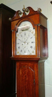 Lot 595 - R Leck of Sedbergh oak longcase clock