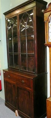 Lot 596 - Secretaire with glazed bookcase top