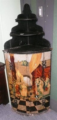 Lot 598 - Painted corner cupboard