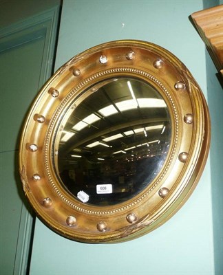 Lot 608 - A Victorian circular convex mirror (purchased from Peel Hall)