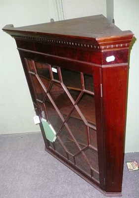 Lot 609 - Glazed mahogany corner cabinet