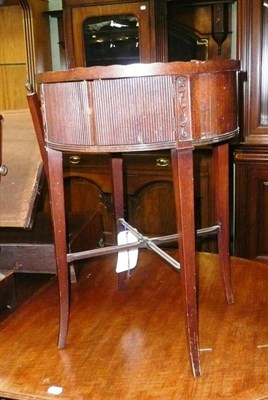 Lot 619 - Pair of mahogany reproduction occasional tables with circular drum tops