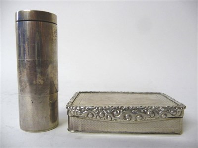 Lot 551 - A George V Irish Three-Section Spice Box, maker's mark LG,  Dublin 1918, of plain cylindrical...