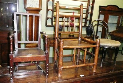 Lot 657 - A 19th century turned chair, small bentwood chair and a child's chair