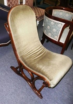 Lot 668 - Bentwood chair upholstered in green