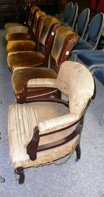 Lot 673 - A set of four Victorian upholstered mahogany chairs, four mahogany salon chairs two tub chairs...