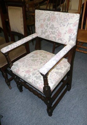 Lot 674 - 17th century-style oak armchair