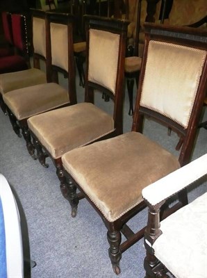 Lot 675 - Six oak high back chairs (4+2)