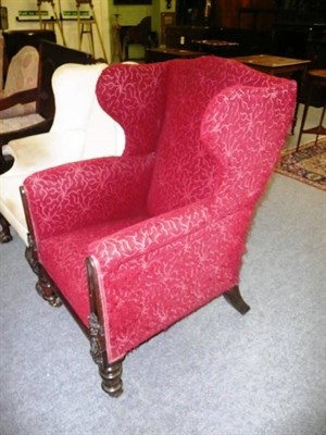 Lot 681 - Scottish wing armchair in red