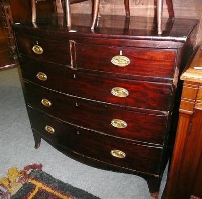 Lot 699 - Georgian Mahogany bow front four height chest