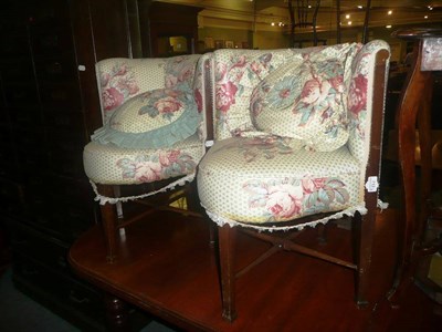 Lot 712 - Pair of upholstered corner chairs