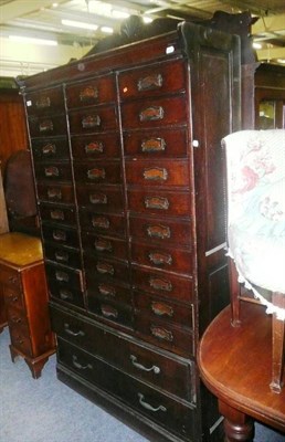 Lot 713 - Edwardian wooden file index cabinet