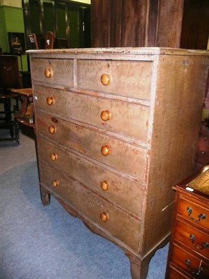 Lot 715 - A 19th century painted pine five height chest