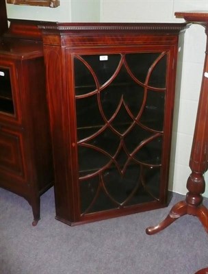 Lot 716 - Inlaid glazed corner cabinet