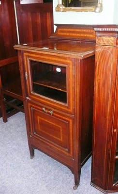 Lot 717 - Edwardian inlaid music cabinet