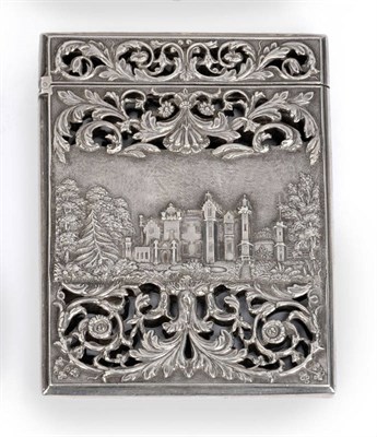 Lot 558 - A Victorian Card Case, Nathaniel Mills, Birmingham 1837, rectangular, chased on one side with a...