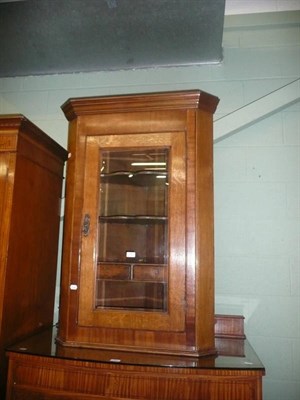 Lot 725 - Oak glazed corner cupboard