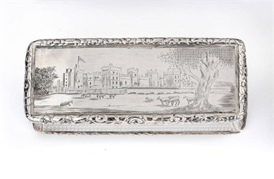 Lot 568 - A William IV Snuffbox, Nathaniel Mills, Birmingham 1831, of rectangular shape with concave...