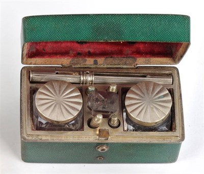 Lot 592 - A George III Shagreen Cased Writing Set, circa 1765-70, rectangular, the interior fitted with...