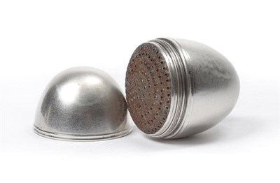 Lot 600 - A George III Nutmeg Grater, London 1794, of plain ovoid shape, internally with pierced steel...