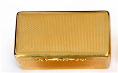 Lot 605 - A Russian Gold Snuffbox, possibly Alexander Myanovsky, Moscow, circa 1856, rectangular, with...