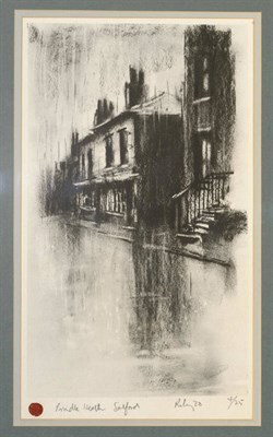 Lot 640 - After Harold Riley (b.1934)  "Brindle Heath, Salford" Signed and dated (19)70, numbered 4/25...