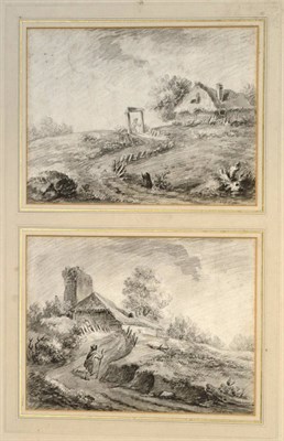 Lot 641 - Attributed to Friedrich Christian Klass (18th/19th century) Traveller on a Path Passing a...