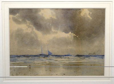 Lot 668 - Ernest Dade (1864-1934) Beach Scene with Fishing Boats in the Distance Signed with the artist's...