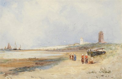 Lot 669 - Thomas Bush Hardy R.B.A. (1842-1897) Figures on a Beach at Low Tide Signed, indistinctly inscribed